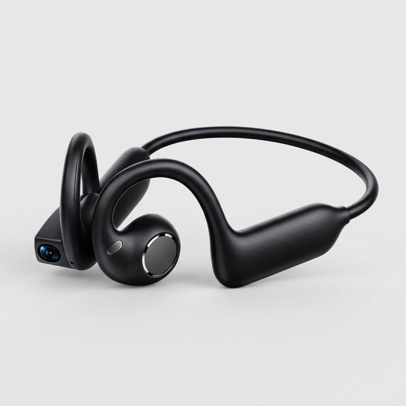 Freehand Cam open-ear headset with the POV camera on the left ear hook